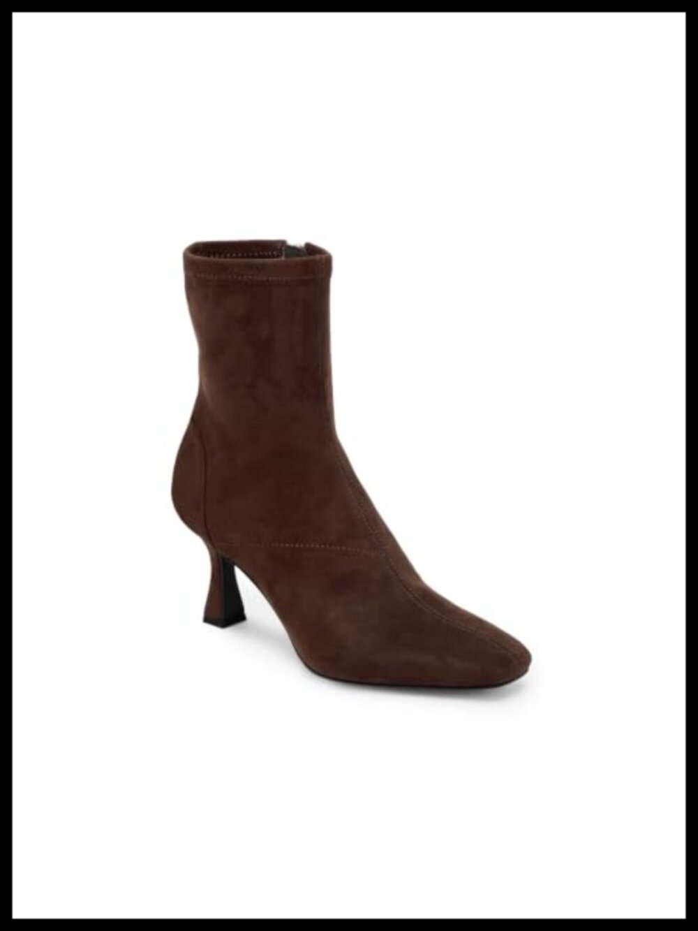 Womens Kitten Heel Ankle Boots Square Toe Zip Booties Faux Leather Dress Shoes